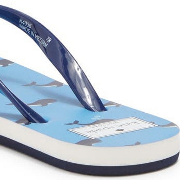 NEW Kate Spade Feldon Flip Flop in Whale Print - Picture 4 of 16